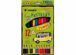 Pastelky FANDY Trigo Jumbo 12 barev