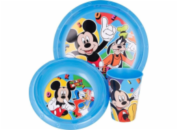 Mickey Mouse Mickey Mouse - Sada nádobí (talíř, miska, hrnek 260 ml) (modrá)