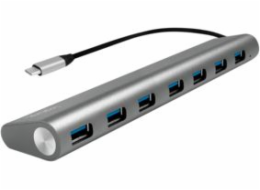 USB HUB LogiLink USB-C 3.1, 7 portů, hliníkové pouzdro
