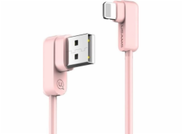 USB usams kabel u-flow úhel blesku 1,2 m růžový US-SJ165 -ipusbcy03