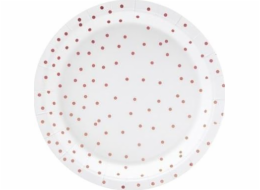 Party Deco Papírové talíře, puntíky, bílé, průměr 18 cm, 6 ks univerzální