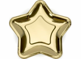 Party Deco talíře Star, zlaté, 23cm, 6 kusů univerzální (34683)