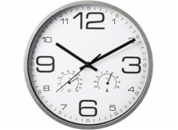 SEGNALE Nástěnné hodiny s teploměrem a vlhkoměrem 30 cm bílý rám KO-837362210