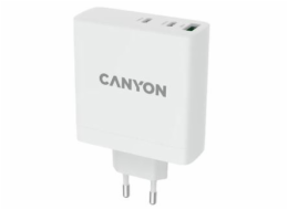 CANYON síťová rychlonabíječka GaN, H-140 (140W), vstup 100-240V, výstup USB-C1/C2 5-20V, USB-A 1/A2 4.5-20V 