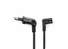 Nedis úhlový 3m PVC černá PCGP11055BK30 NEDIS napájecí kabel pro adaptéry/ Euro zástrčka - konektor IEC-320-C7/ úhlový-úhlový/ dvoulinka/ černý/ bulk/ 3m