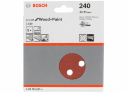 Bosch brusny list C 430 D125MM drevo zrnitost 240 5 ks