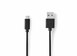 NEDIS kabel USB 2.0/ zástrčka USB-A - zástrčka USB-Micro B/ kulatý/ černý/ bulk/ 1m