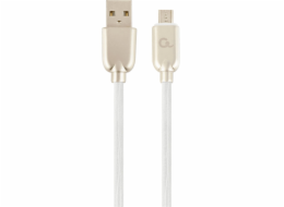 Gembird USB kabel USB 2.0 kabel (AM/microUSB M) 2m gumový oplet bílý Gembird