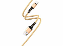 Denmen USB-A - microUSB USB kabel 1 m zlatý (29357)
