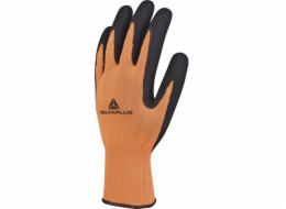 Pletené rukavice Delta Plus APOLLON z fluorescenční polyesterové latexové pěny grip oranžová velikost 7 (VV733OR07)