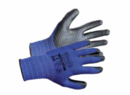 Modeco Polyesterové rukavice potažené černým nitrilem, velikost 10", 12 ks. - MN-06-218