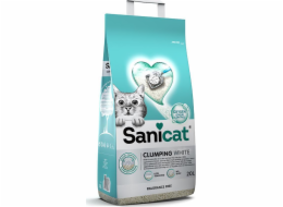 Sanicat Clumping Bílé stelivo pro kočky, stelivo, pro kočky, bentonit, bez zápachu, 10L, hrudkující