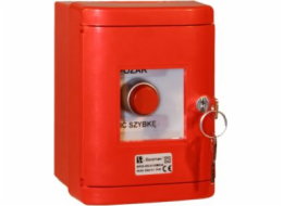 Bezpečnostní tlačítko Spamel 1R červené v pouzdru OBC, poniklovaný kroužek (SP22-B-01/OBC/B)