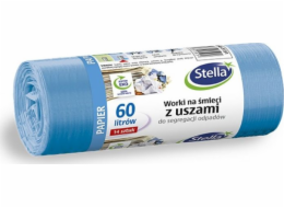 Stella STELLA pytle s uchy, na třídění papírového odpadu, 60 l, 14 ks., modrá, modrá