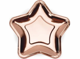 Hvězdné talíře růžové zlato 18cm 6 ks