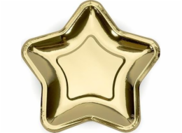 Talíře Party Deco Paper, Star, zlaté, 18 cm, 6 ks univerzální