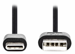 NEDIS kabel USB 2.0/ zástrčka USB-C - zástrčka USB-A/ černý/ bulk/ 1m
