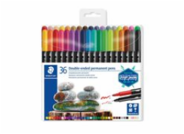 STAEDTLER Permanentní popisovače "Twin-tip", 36 barev, 0,4/2,0 mm, oboustranné 3187 TB36