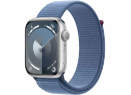 Chytré hodinky GPS Apple Watch Series 9, 45mm stříbrné hliníkové pouzdro se zimním modrým sportovním páskem
