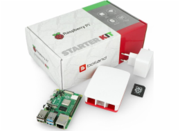 Raspberry Pi 4 Model B CPU 1,5GHz RAM 4GB + originální sada Červeno-bílé pouzdro/HDMI kabel/RJ45 kabel/mSD karta/Napájecí adaptér
