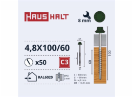 Samořezné šrouby Haushalt, DIN 7504K, 4,8 x 100/60 mm, 50 ks.
