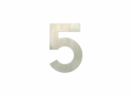 Číslo dveří "5", nerezová ocel, 62 mm