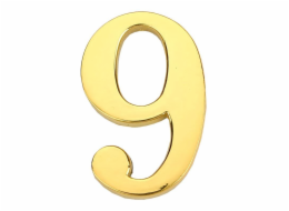 Číslo dveří "9", zlatá barva, 45 mm