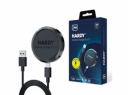 3mk bezdrátová nabíječka - Hardy Wireless Charger 2in1 s funkcí stojánku, 15w, černá