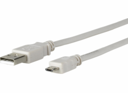 USB MicroConnect microUSB – kabel USB-A 5 m šedý (USBABMICRO5G)