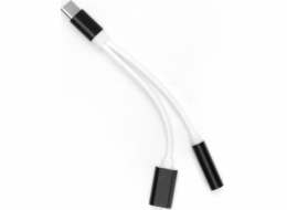 USB adaptér USB-C – Jack 3,5 mm + USB-C černý (3925)