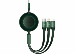 Baseus USB-A - USB-C + micro-B + Lightning USB kabel 1 m Zelený (CAMJ010206)