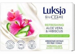 Sarantis Luksja Silk Care osvěžující krémové tyčinkové mýdlo na ruce a tělo - Aloe a ibišek 100g