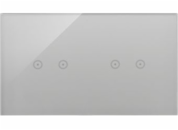 Kontakt-Simon Touch rámečky S54 Dotykový dotykový panel, 2 moduly, 2 horizontální dotyková pole + 2 horizontální dotyková pole, stříbrná mlha DSTR222/71