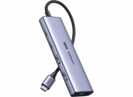 HUB USB Ugreen adaptér HUB UGREEN CM500 USB-C/HDMI - 2x USB-C - 2x USB-A šedý
