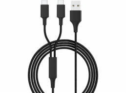 Smrter USB kabel USB-A – 2x USB-C 1,2 m černý (SMRTER_HYDRA_DUO_C_BK)