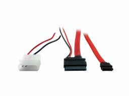Inter-Tech SATA - SATA Slimline + Molex, 0,3 m, červená (88885264)