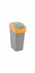 Koš Curver® FLIP BIN 25 litrů, šedostříbrný/žlutý, na odpadky