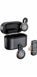 Hollyland LARK M2S Duo Wireless Lavalier Microphone with USB-C Plug (Duo, Space Gray)