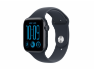 Apple Chytré hodinky Watch SE 3 GPS, 44mm pouzdro z nočního hliníku, tmavě modrý sportovní řemínek - velikost M/L