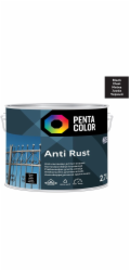 Emailová barva Pentacolor Anti Rust, pololesklá, 2,7 l, černá