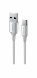 Swissten datový kabeltextile ii usb / usb-c 1,5 m bílý