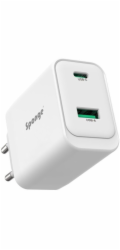 Adaptér Sponge C2 45W GaN, USB-C/USB-A, bílý