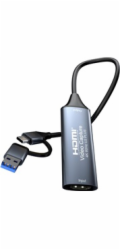PremiumCord 4K@60Hz HDMI capture/grabber pro záznam Video/Audio signálu do počítače s konektorem USB3.0 a USB-C