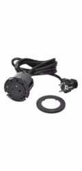 Legrand - Incara™ Disq 60 - Zapuštěná zásuvka 2P+T, černá, 2m