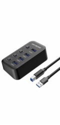 USB 3.2 Superspeed HUB 4-portový s vypínači portů