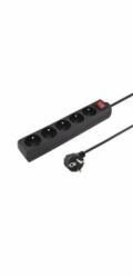 Konnoc DX-5FS 1,5m pětizásuvka s vypínačem ČERNÁ