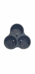 Konnoc DX-R3T rozbočka (3x kulatá zásuvka) černá