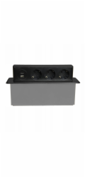 Plastrol Vestavná nábytková zásuvka , 3 zástrčky Schuko, 1x USB A, 1x USB C, GMZ/S-5AP W-72015