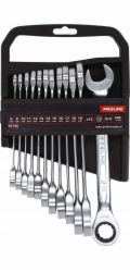 Pro-Line Ráčnové klíče s otevřeným koncem, sada 12 kusů (8-19 mm), CRV, proline