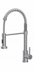 Steiner SALMA NEW SteelQ kuchyňská baterie pružinová ocelová kuchyňská baterie s funkcí sprchy + loupačka Fiskars